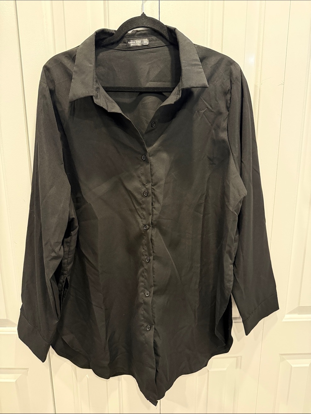 SHEIN Black Button Down Shirt
